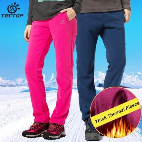 Tectop Autumn Winter Thick Fleece Pants Outdoors Trekking Hiking Camping Sports Windproof Thermal Plus Size Men Women Trousers