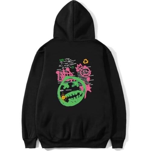 Graffiti Pills And Potions Smile Face Print Hooded Men Women Sweatshirts Hoodies Hip Hop Streetwear Fashion Casual Pullover Tops