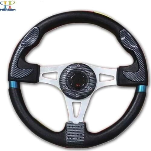 Universal PVC leather steering wheel 320mm 13 inch aluminum racing steering wheel for momo Drift Sport steering wheel and horn
