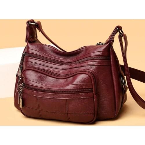 High Quality Women Handbags Large Capacity Shoulder Bag Leather Big Cross Body Satchel Multi-pocket Tote Bag Designer Sac A Main