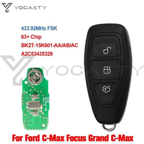 YOCASTY KR5876268 3btn Smart remote Key fob For Ford C-Max Focus Grand C-Max Mondeo Kuga 2014 2015 with 7953p chip 433MHZ