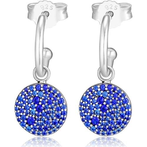 CKK 925 Sterling Silver Jewelry Classic Elegance, Royal Blue Crystal Drop Errings DIY Making For Women