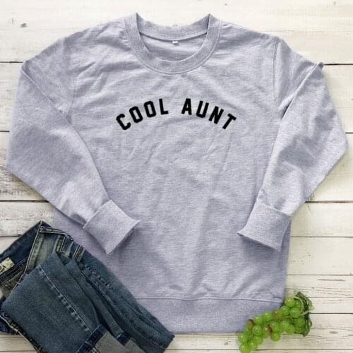 Cool Aunt Sweatshirt Casual Women Long Sleeve Slogan Pullovers Funny 90s New Aunt Life Gift Sweatshirts Streetwear Drop Shipping