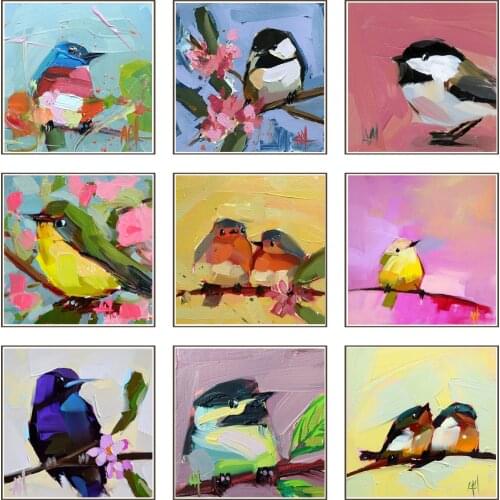Animal Different Color Birds Poster Canvas Print Painting Wall Art Living Room Home Decoration