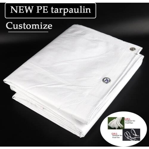 0.32mm Thick Tent Tarpaulin Outdoor White Garden Plants Awning Cloth Car Truck Rainproof Tarpaulin Cloth Patio rain proof Shades