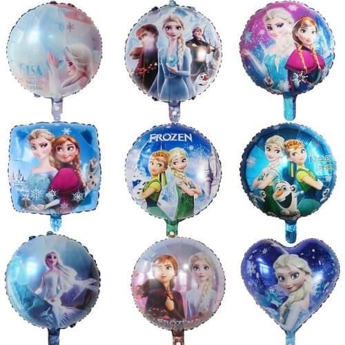 10Pcs 18inch Disney Princess Foil Helium Balloons Elsa Birthday Party Baby Shower Decoration Kids Inflatable Toy Air Globos