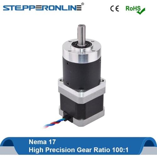 100:1 High Precision Planetary Gearbox Nema 17 Stepper Motor 42 Motor Extruder 1.68A L=39mm 4-lead for CNC 3D Printer