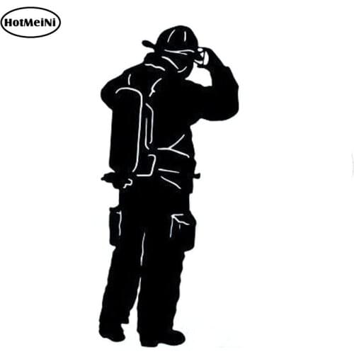 13x5.5CM Interesting FIRE FIGHTER Fireman Vinyl Decal Car Window Sticker Car-styling Black/Silver c1-05282