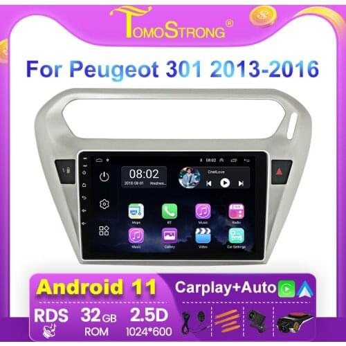 2.5D 1024*600 Android car GPS Navigation For peugeot 301 Citroen Elysee Radio stereo 2013 2014 2015-2018 2 din rds fm no dvd