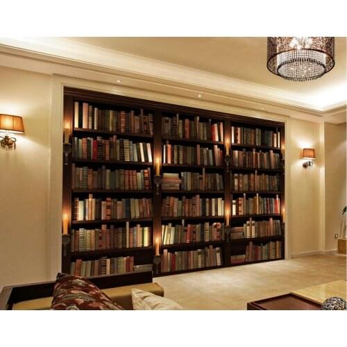 3D backdrop mural wallpaper Bookshelf stereoscopic 3d wallpaper 3d mural designs Home Decoration