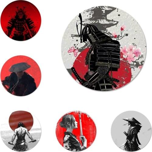 58mm Japan The samurai Ninja Painted Icons Pins Badge Decoration Brooches Metal Badges For Backpack Decoration