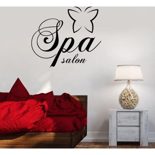 Abstract Butterfly Vinyl Decal Spa Salon Massage Therapy Relax Beauty Woman Wall Stickers Removable Room Decoration A274