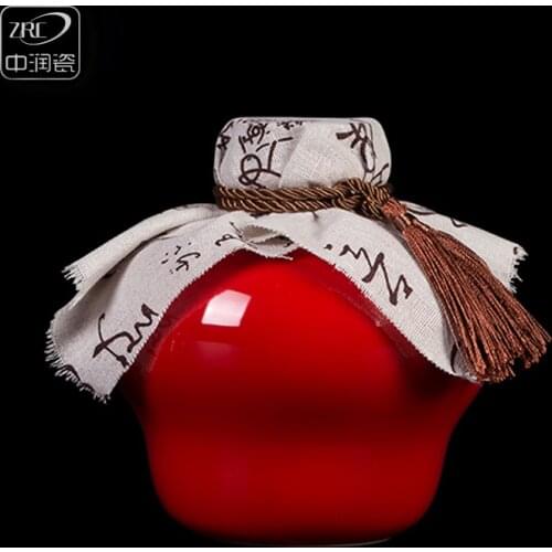 Chinese Style Flagon Ceramic Large Wine Bottle Liquor Wine Jar Alcohol Flask Butelki Na Alkohol Household Drinkware ED50JH