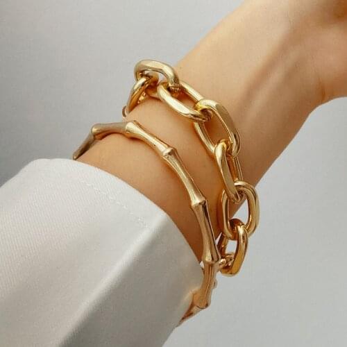 New Stainless Steel Lock Pendant Bracelet on Hand Punk Chain Women Men Bracelets Charm Couple Bracelet Gold Colour Jewelry Gifts