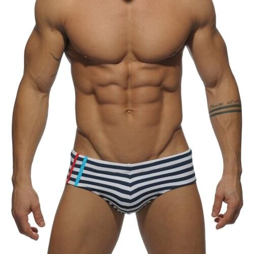 Superbody Brand Striped sexy swimwear Hot sell swimming Trunks Mens Boxers Beach Swimwear comfortable smooth Trunks