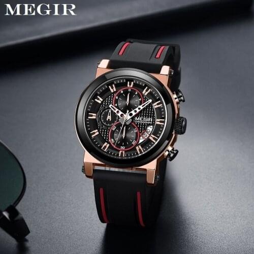 MEGIR Luxury Brand Quartz Watch for Men Big Dial Sport Men Watches Chronograph Wrist Watch Man Kol Saat Jam Tangan Pria Dropship