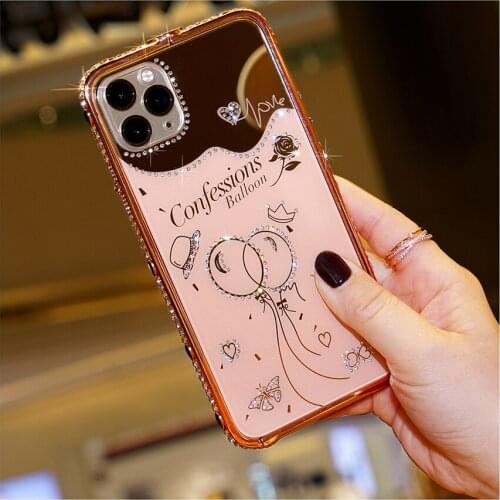 VNSTRIP Jewelled pattern with diamond Ins popular Glass case for iPhone 11 678 XS MAX 11Pro 11Pro MAX Balloon Back Cover Conque
