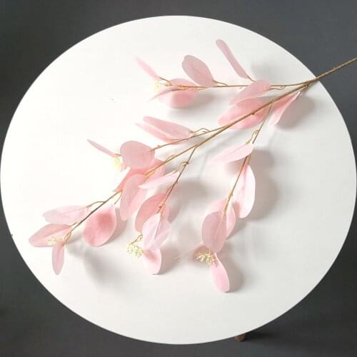 Living Room Decor Pink Eucalyptus Stems Leaves Artificial Plants Nordic Flower Arrangement Fake Plant Office House Decoration