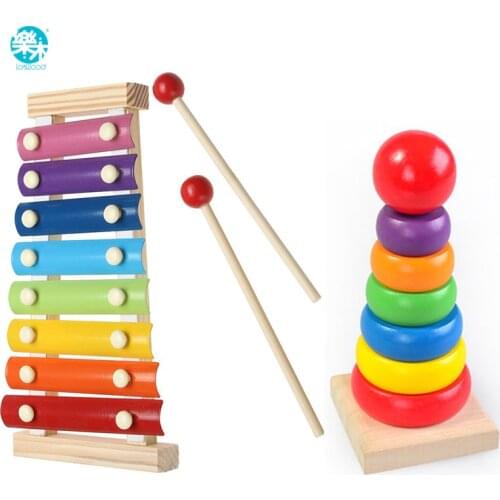 Baby toy Music Instrument Toy Wooden Frame Style Xylophone Children Kids Musical Funny Toys Rainbow Tower Educational Toys Gifts