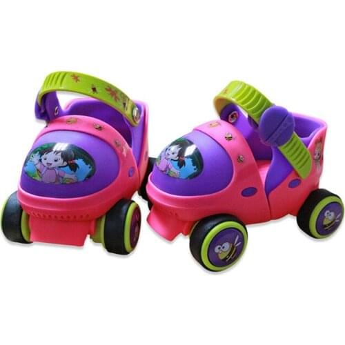 EUR size 20-30 Adjustable Children Roller Skates 2 Colors Double Row 4 Wheels Skating Shoes Kids Two Line Toy Patines Gifts Car