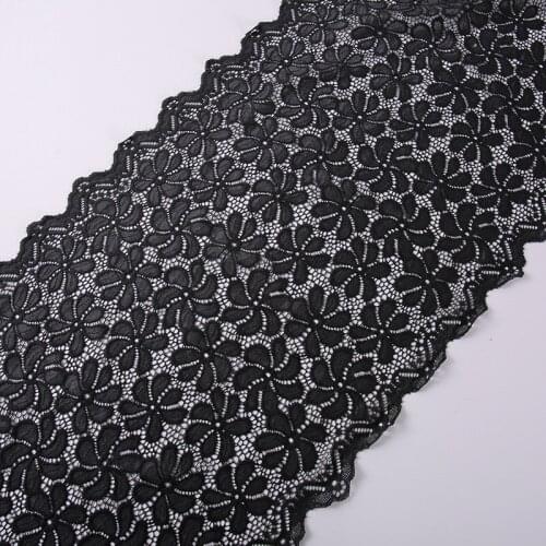 10Yards 35cm Special Wide Red White Elastic Stretch Lace trim For Clothes Skirt Hem Underwear Sewing Craft DIY Apparel Fabrics