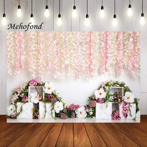 Mehofond Photography Background Colorful Floral Girl Princess Baby Shower Cake Smash Portrait Decor Backdrop Photo Studio Props