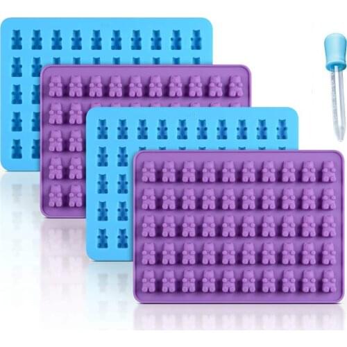 Gummy Bear CandyChocolate Silicone Molds Droppers Nonstick Food Grade Silicone with1 Dropper Nonstick Flexible Easy to Clean 1PC