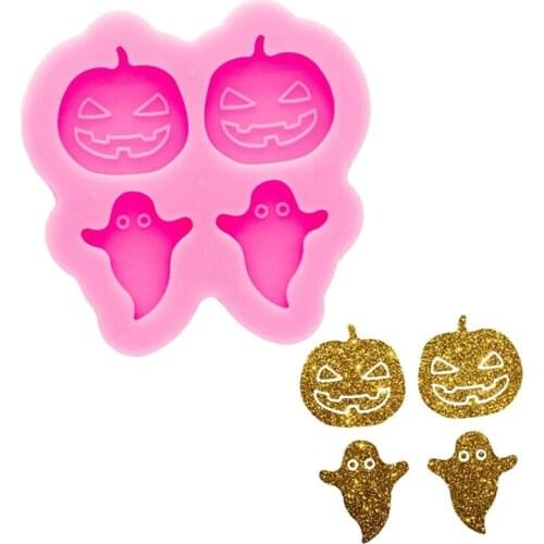 Halloween Earring Epoxy Resin Mold Pumpkin Ear Stud Silicone Mould DIY Craft Jewelry Pendant Making Tool
