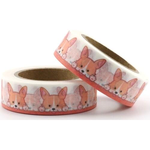 15mm*10m Cute dog Masking Washi Tape Decorative Adhesive Tape Decora Diy Scrapbooking Sticker Label