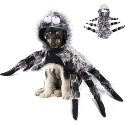 Halloween Pet Spider Clothes Puppy Party Cosplay Costume Hoodies Funny Outfit Dressup for Small Medium Large Dog Pet Supplies