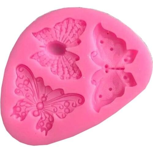 Mayitr 1pc 3 Holes Butterfly Shape Silicone Chocolate Mold DIY Candy Cookie Fondant Mold Sugarcraft Moulds Cake Decoration Tools