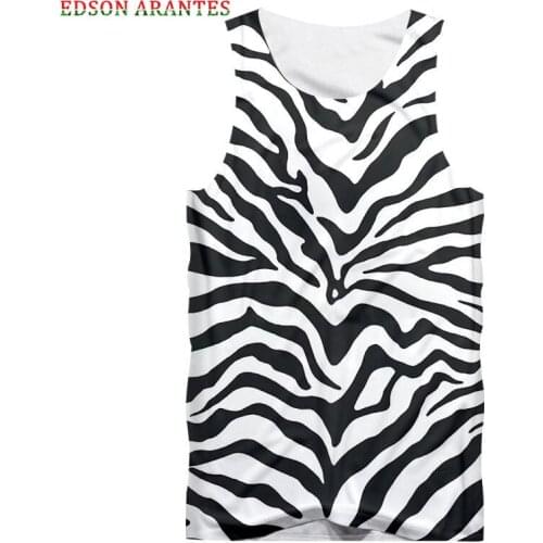 Custom S-6XL Sexy Zebra striped Tank Tops Men Women 3d Animal Texture Print Summer Sleeveless Shirt Sports Vest Singlets Tops