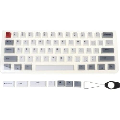 61 Keys Keyset Double Color PBT Thick Keycap for GK61 SK61 Mechanical Gaming Keyboard with Puller