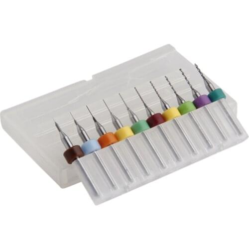 10pcs/set Mini Drill Bit Set 0.1-1.0mm PCB Drilling Drill Bits For SMT CNC Print Circuit Board Power Tool