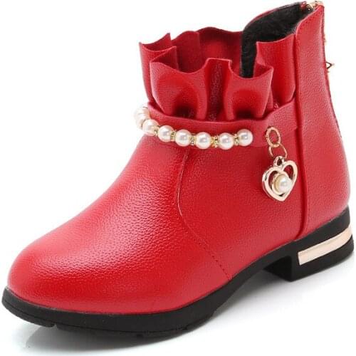 2019 New 3-12 Year Fashion Beaded Girl Boots Princess Autumn Winter Short Boot Little Girls Snow Child Boots Big Kids Ankle Shoe