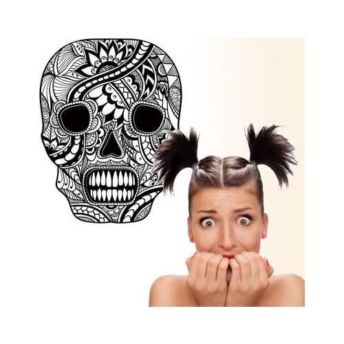 New Skull Wall Stickers Halloween Game Glass Window Decals PVC Room Decor Aesthetic Teens Sticker Furniture Rock Poster