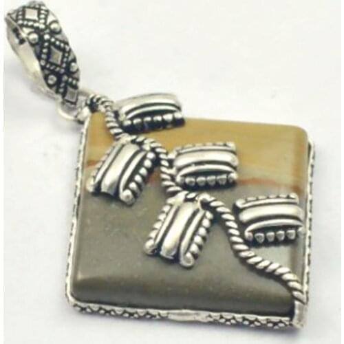 Mookaite Jaspers Pendant Silver Overlay over Copper, USA Size 65 mm , P5248