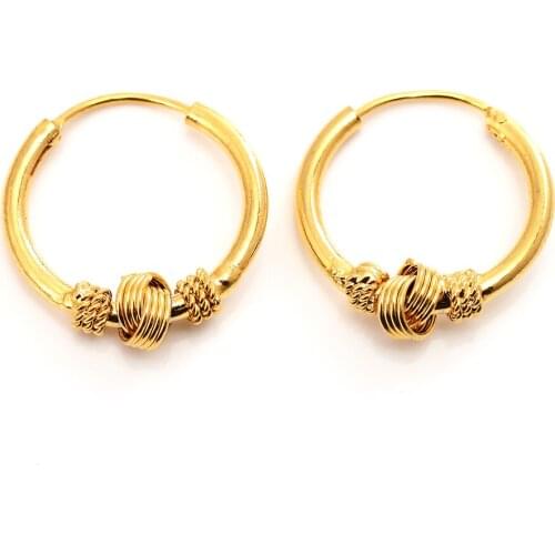 24K Gold Earrings Fashion New Model Earrings Dubai Ethiopian African Europe Golden Jewelry
