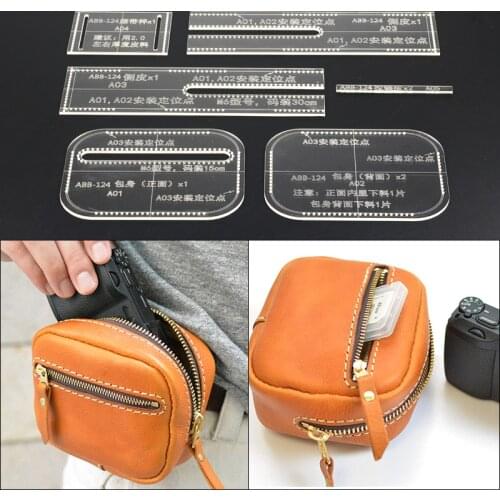 1set Handmade Waist Bag Template Clear Acrylic Leather Pattern DIY Home Handwork Leathercraft Template 14*10*5cm
