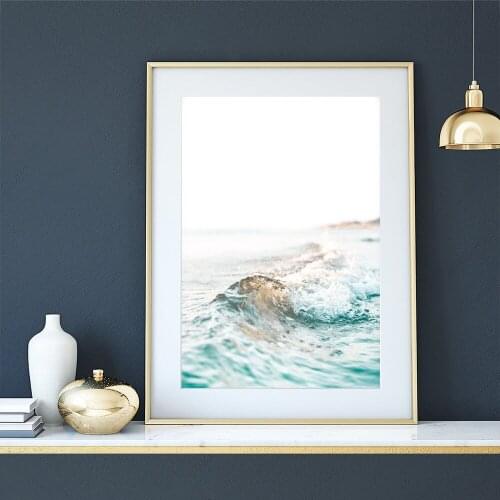Nordic Beach Ocean Waves Coastal Canvas Painting Minimalist Wall Art Pictures Posters Prints Modern Living Room Decor Home Decor