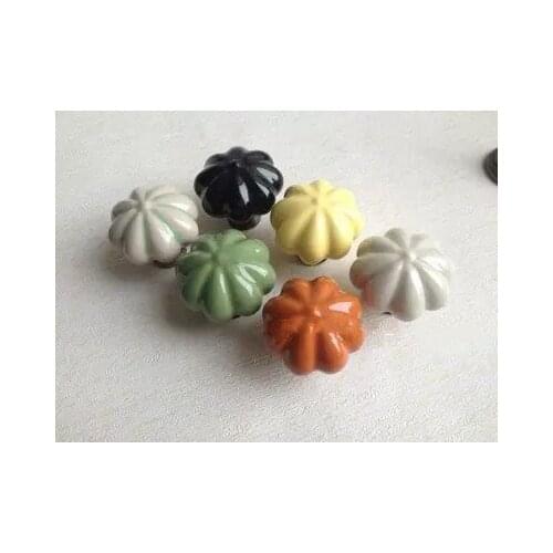 UNILOCKS 10pcs Furniture Decorative Flower Door Knobs Small Drawer Pulls Candy Color Ceramic Kids Room Knobs