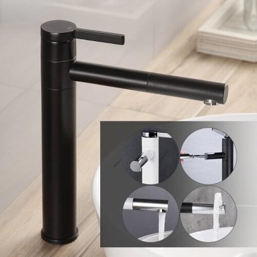 Basin Hot Cold Mixer Tap 360 Degree Rotate Bath Basin Faucet Tall Bathroom Sink Faucets Pull Out Faucets Crane