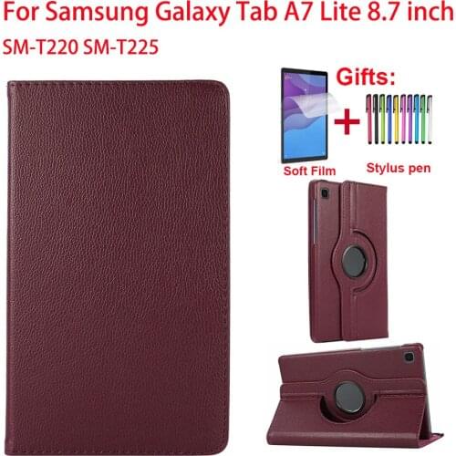 360 Degree Rotating Case For Samsung Galaxy Tab A7 Lite 8.7 inch SM-T220 T225 Tablet Leather Cover Stand Holder Protective Shell