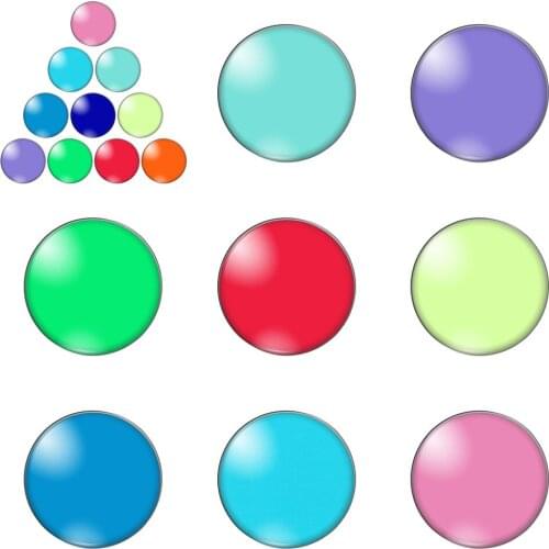 Different Rainbow Color Bright Round Photo Glass Cabochon Demo Flat Back Making Findings Handmade DIY Accessories