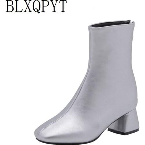 BLXQPYT Super Big &small Size 29-52 Autumn Winter warm snow Ankle Boots Women 2019 High Heels zip wedding party Shoes woman 206
