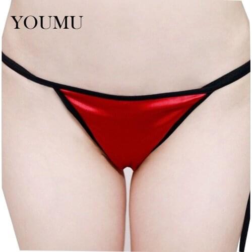 Women Faux Silk Briefs 7 Colors Solid Lace Up Side Seamless Low-Rise Triangle Panties Beach Bikini Panties Sexy 200-B031