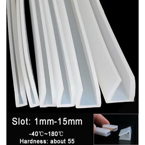 1M Type U Silicone Rubber Sealing Strip1*4*8mm-15*20*20mm Square U-Shaped Bumper Anti-collision Sealing Bar