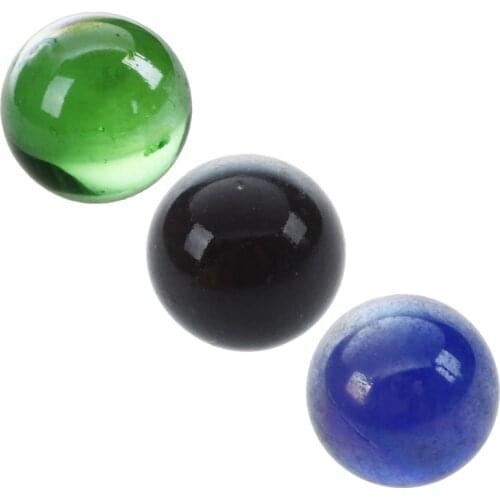 10 Pcs Marbles 16Mm Glass Marbles Knicker Glass Balls Decoration Color Nuggets Toy Green & Dark Blue & Black(3Set)