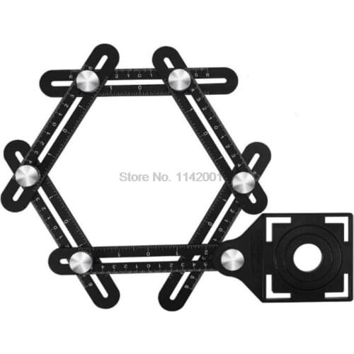 110sets 6 Folding Ruler Tile Hole Positioning Multi Template Angle Rulers w/ Drill Guide hot
