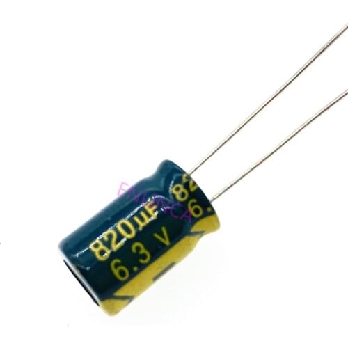 12pcs/lot 6.3V 820UF 8*12 Low ESR / Impedance high frequency aluminum electrolytic capacitor 820UF 6.3V820UF 20